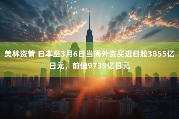 美林资管 日本至3月6日当周外资买进日股3855亿日元，前值9739亿日元